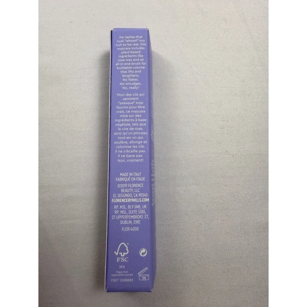 Florence by Mills Built to Lash Mascara Black Noir 0.3oz Vegan Cruelty-Free New